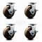 Service Caster 5 Inch High Temp Phenolic Swivel Caster Set with Roller Bearings and Brakes SCC SCC-20S520-PHRHT-TLB-4 - alternate 1